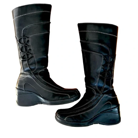 Aldo Black Leather Winter Boots, Size 38/7.5 - Picture 15 of 16